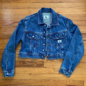vintage calvin klein cropped denim jacket